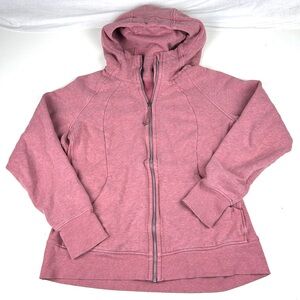Lululemon Scuba Hoodie Womens 18 Pink Jacket Full Zip Athletic Thumbholes Casual